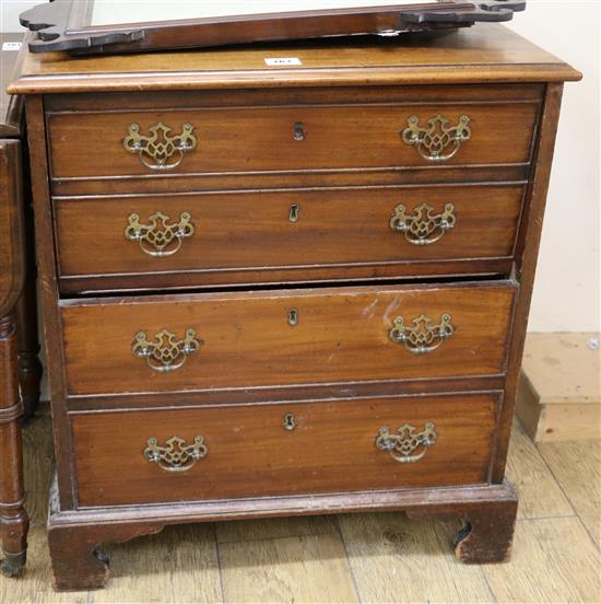 A George III mahogany commode	 W.68cm